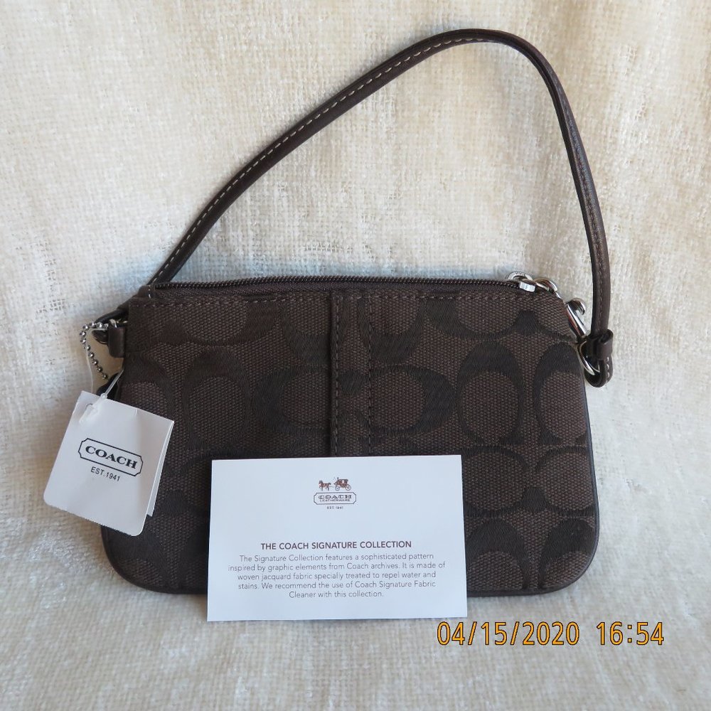 Coach Chocolate Signature Wristlet